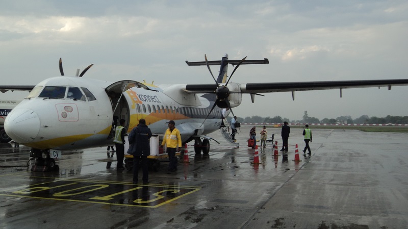 Flug Puri-Varanasi .Propeller Flugzeug, mal was Neues!!!